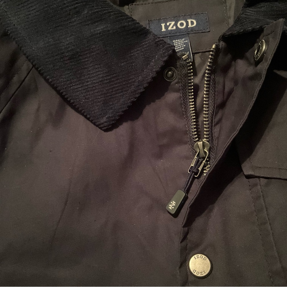 NWT Izod XL Waxed Cotton Jacket Field Jacket Barn Jacket Winter - Picture 7 of 12